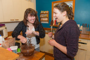 Mary baking at home